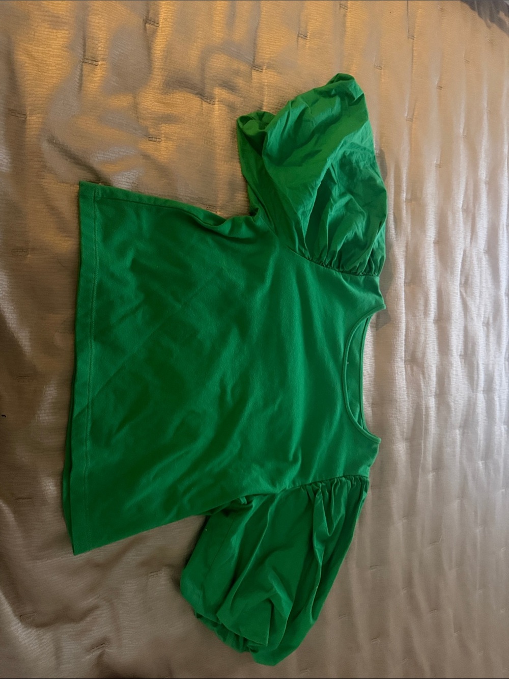 Green Puff Sleeve Top